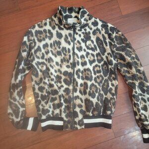 Saints and Hearts brand full-zip jacket. Leopard Print. Size small